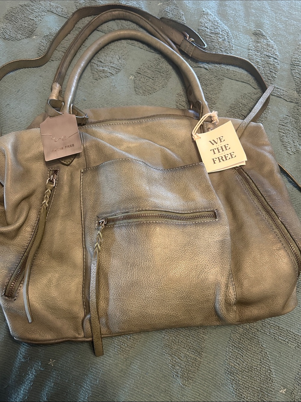 Free People Emerson Tote in Secret Sage - Picture 2 of 3